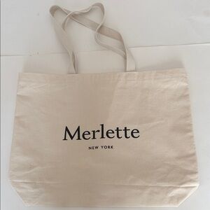 Merlette New York Ivory Canvas Tote Bag